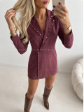 Jelenicový skort overal burgundy AB 728