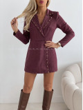 Jelenicový skort overal burgundy AB 728
