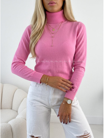 Basic hladký rolák candy pink SS 23 Basic hladký rolák candy pink SS 23