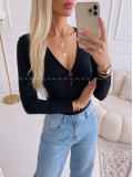 Basic hodvábne body s kruhom čierne AB 511