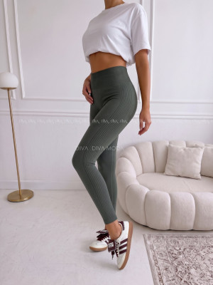Push up sťahujúce legíny khaki MM 200