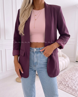 Mierne predĺžené sako burgundy  AB 807 