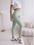 Push up rebrované legíny pistacio VV 198