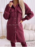 Midi bouclé kabátik vínový AB 666 Midi bouclé kabátik vínový AB 666