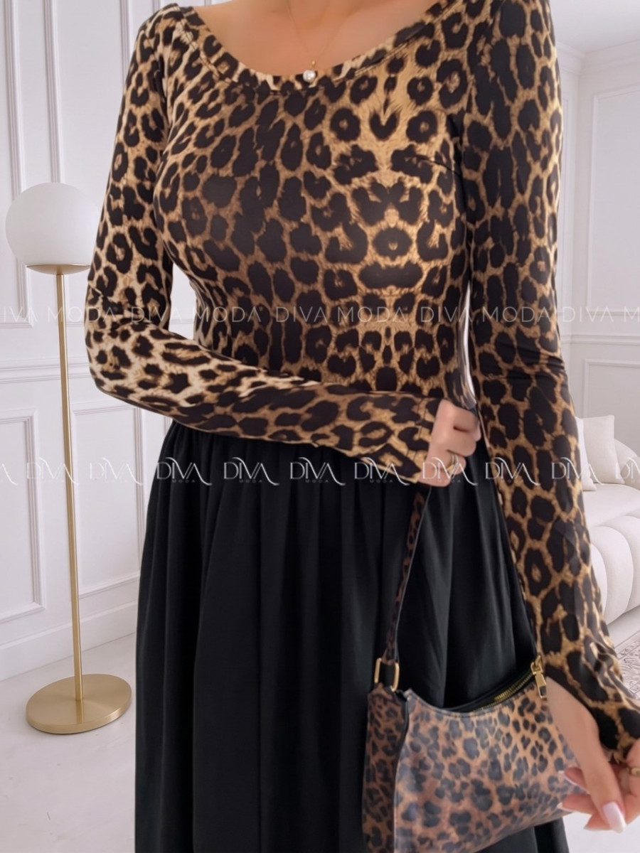 Maxi šaty leopardie ellie VV 110