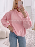 Oversize bavlnená mikina fruit pink AB 244