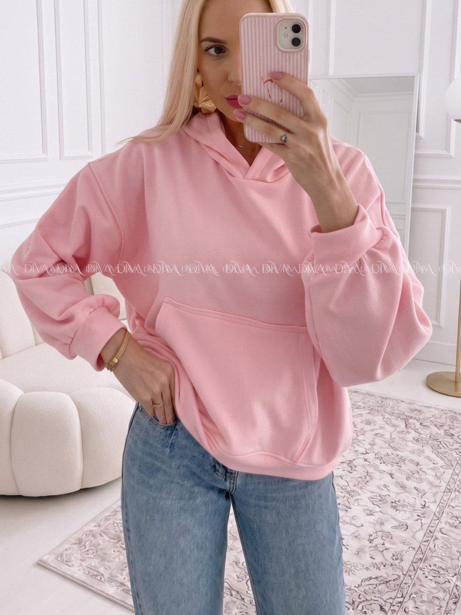 Oversize bavlnená mikina fruit pink AB 244