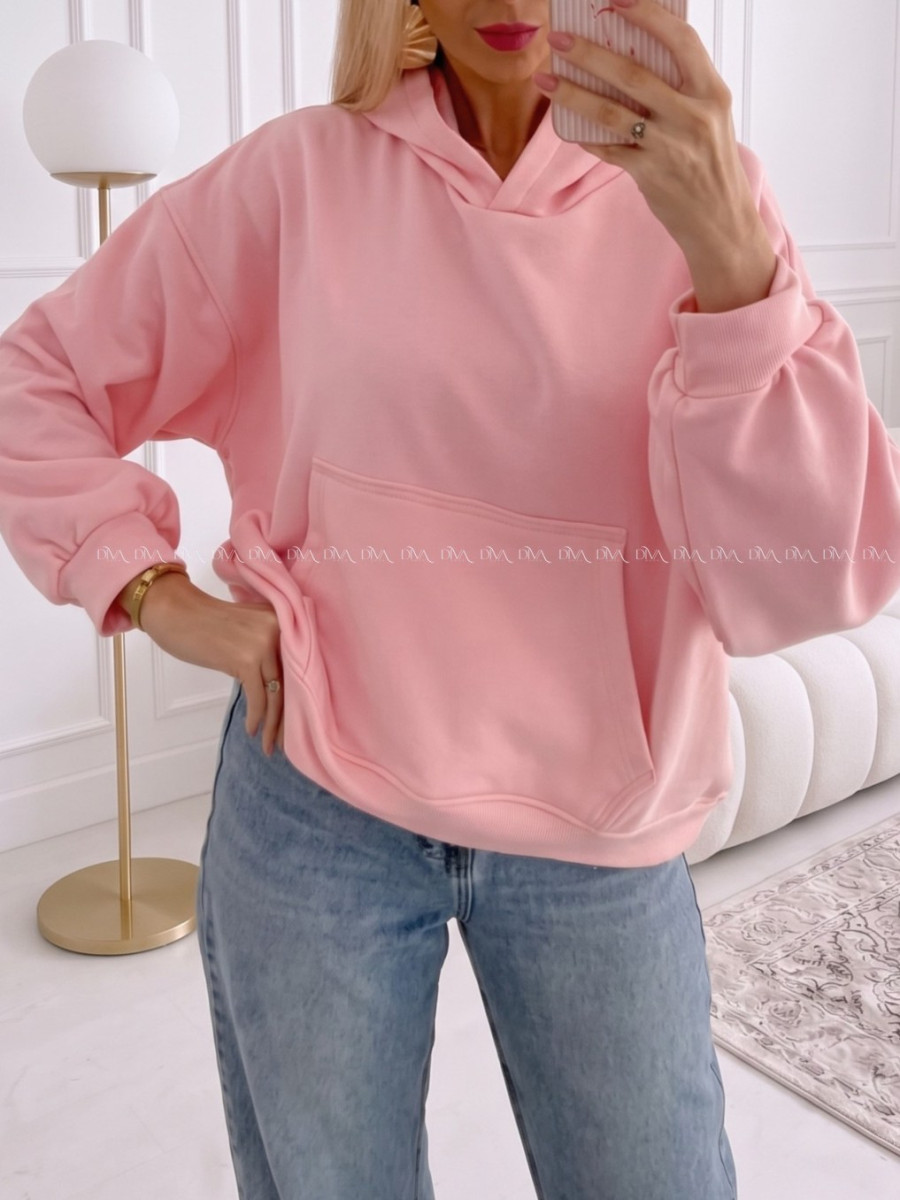 Oversize bavlnená mikina fruit pink AB 244