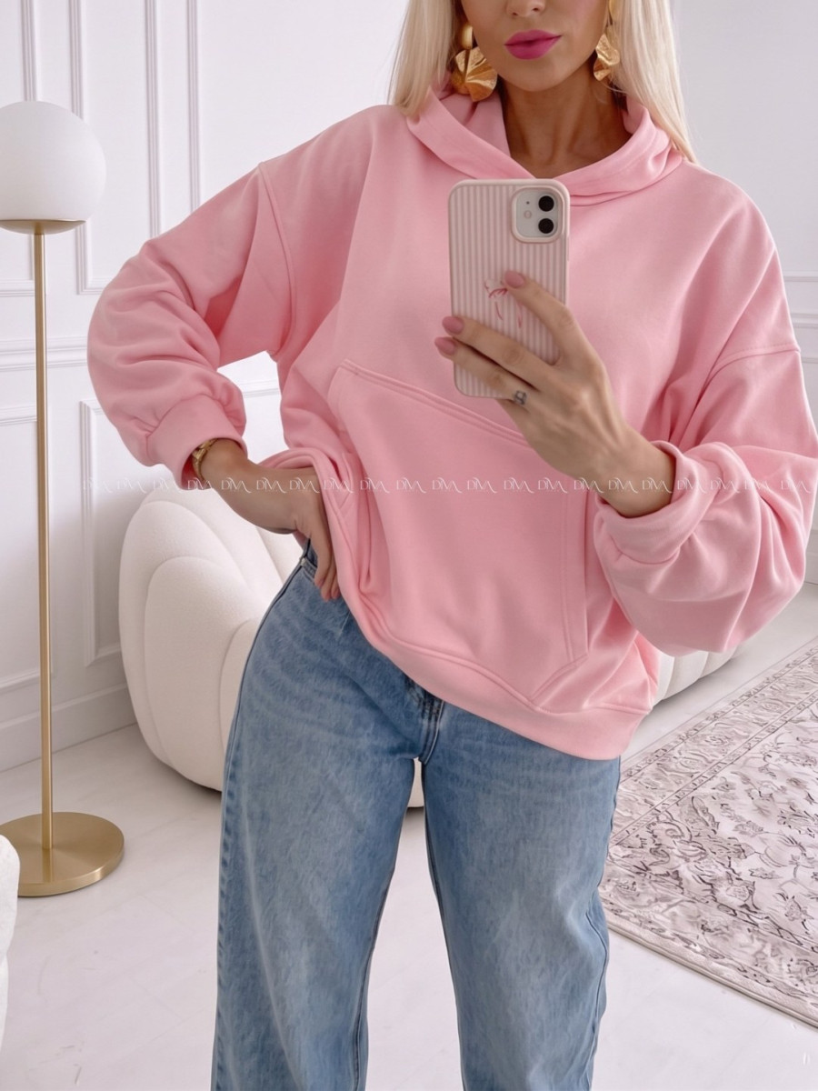 Oversize bavlnená mikina fruit pink AB 244