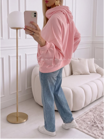 Oversize bavlnená mikina fruit pink AB 244