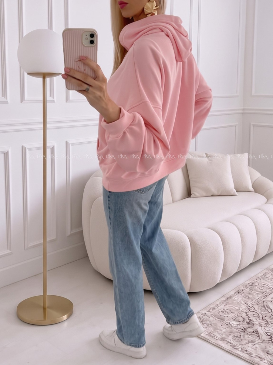 Oversize bavlnená mikina fruit pink AB 244