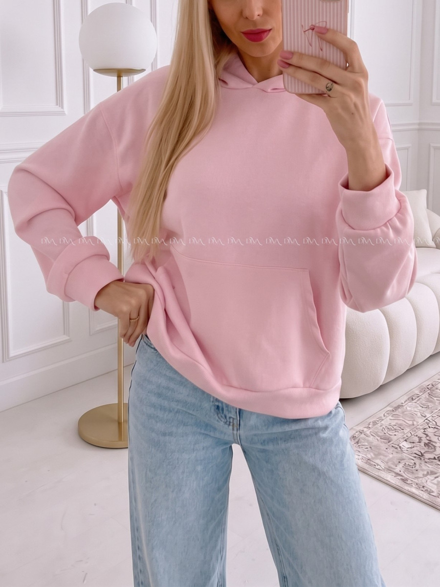 Oversize hladká mikina baby pink AB 25 Oversize hladká mikina baby pink AB 25