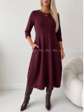 Maxi šaty hruškového strihu burgundy AA 105 Maxi šaty hruškového strihu burgundy AA 105