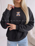 Zateplená oversize mikina teddy bear čierna B 113