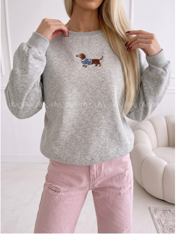 Zateplená oversize mikina dog sivá B 111 Zateplená oversize mikina dog sivá B 111