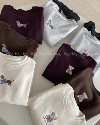 Zateplená oversize mikina teddy bear čokoládová B 113