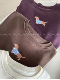 Zateplená oversize mikina dog burgundy B 111