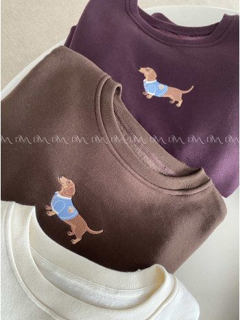Zateplená oversize mikina dog burgundy B 111 Zateplená oversize mikina dog burgundy B 111