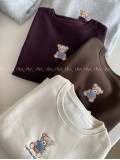 Zateplená oversize mikina teddy bear burgundy B 113