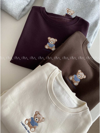 Zateplená oversize mikina teddy bear čierna B 113
