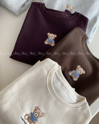 Zateplená oversize mikina teddy bear burgundy B 113
