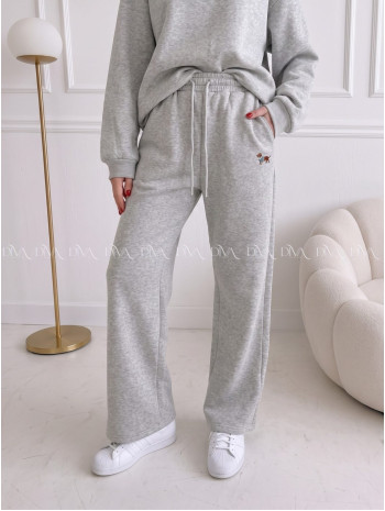 Zateplené tepláky dog wide leg sivé AB 333 Zateplené tepláky dog wide leg sivé AB 333