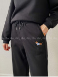 Zateplené tepláky dog wide leg čierne AB 333 Zateplené tepláky dog wide leg čierne AB 333