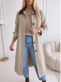 Trench coat béžový s čokoládovým golierom AA 73 Trench coat béžový s čokoládovým golierom AA 73