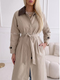 Trench coat béžový s čokoládovým golierom AA 73 Trench coat béžový s čokoládovým golierom AA 73