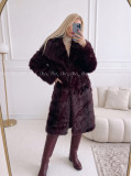 Dlhý kožuch burgundy A 113 Dlhý kožuch burgundy A 113