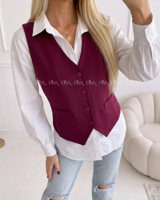 Vesta na gombíky burgundy PP 999
