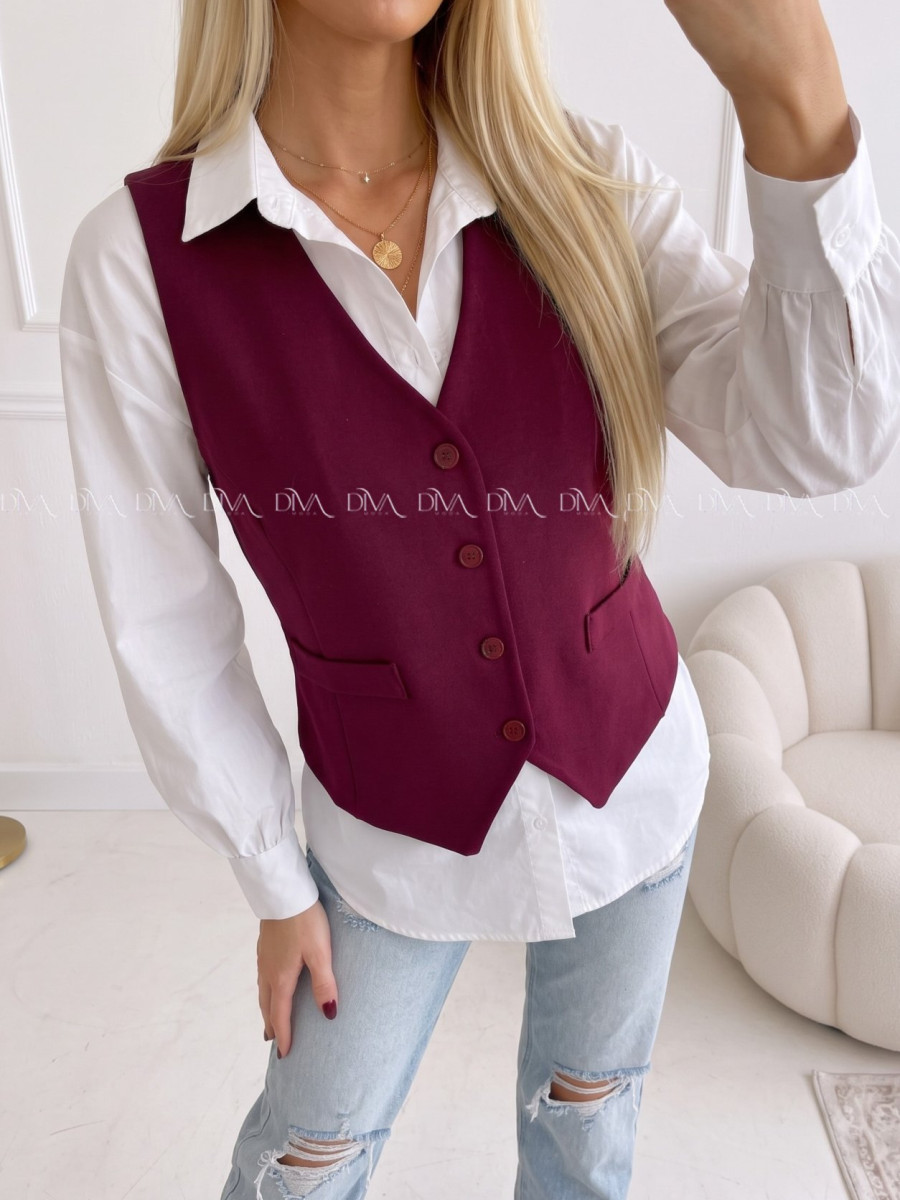 Vesta na gombíky burgundy PP 999 Vesta na gombíky burgundy PP 999