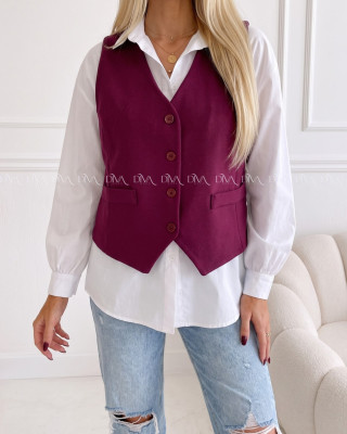 Vesta na gombíky burgundy PP 999