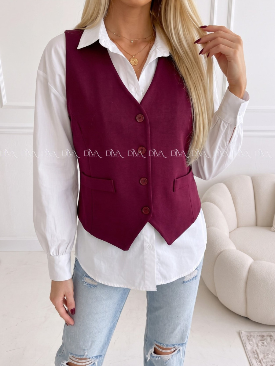 Vesta na gombíky burgundy PP 999 Vesta na gombíky burgundy PP 999