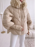 Zimná oversize bunda s puf rukávmi béžová AB 813 Zimná oversize bunda s puf rukávmi béžová AB 813