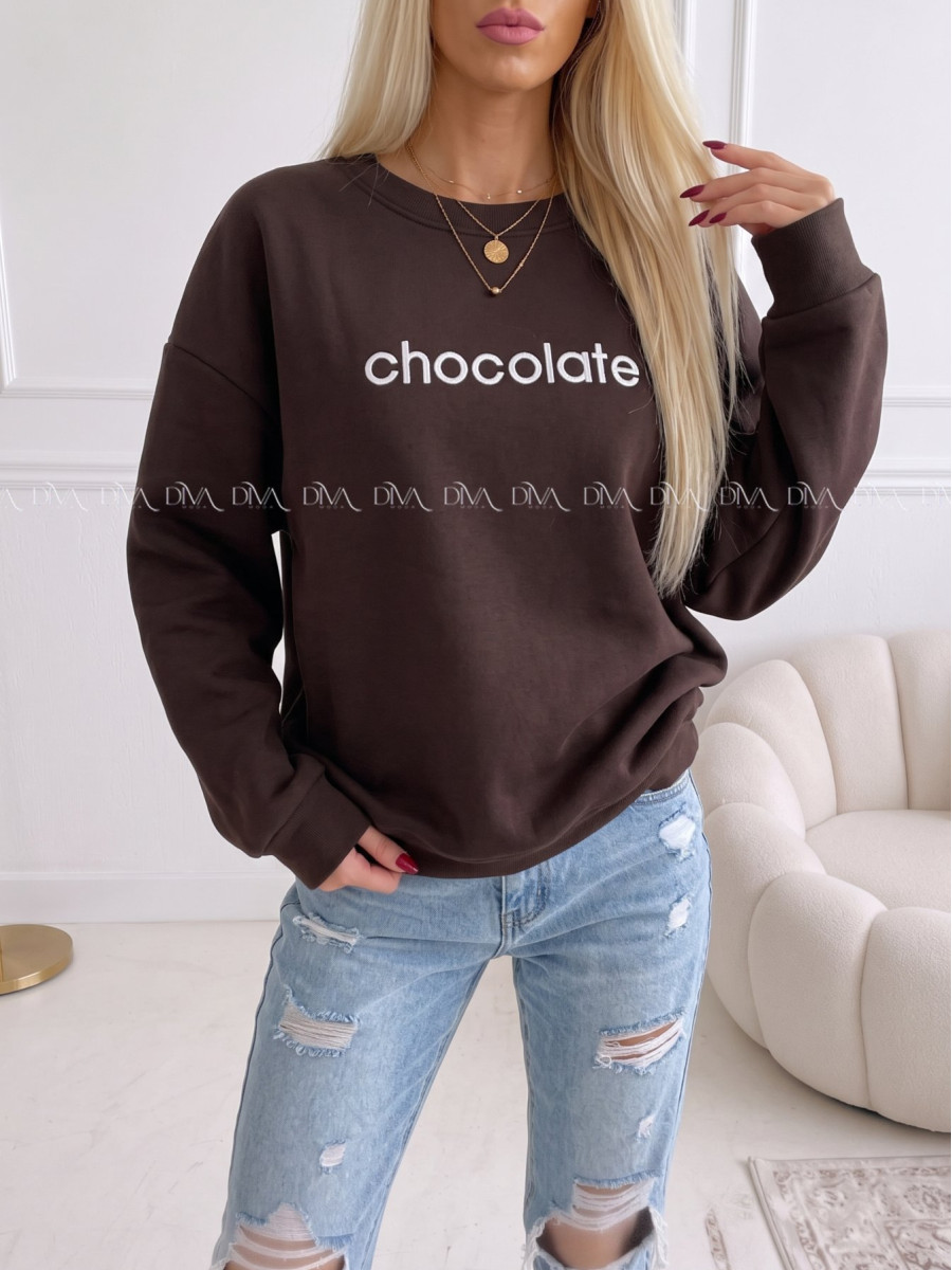 Oversize mikina chocolate čokoládová AA 195 Oversize mikina chocolate čokoládová AA 195