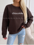 Oversize mikina chocolate čokoládová AA 195 Oversize mikina chocolate čokoládová AA 195