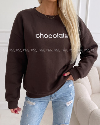 Oversize mikina chocolate čokoládová AA 195