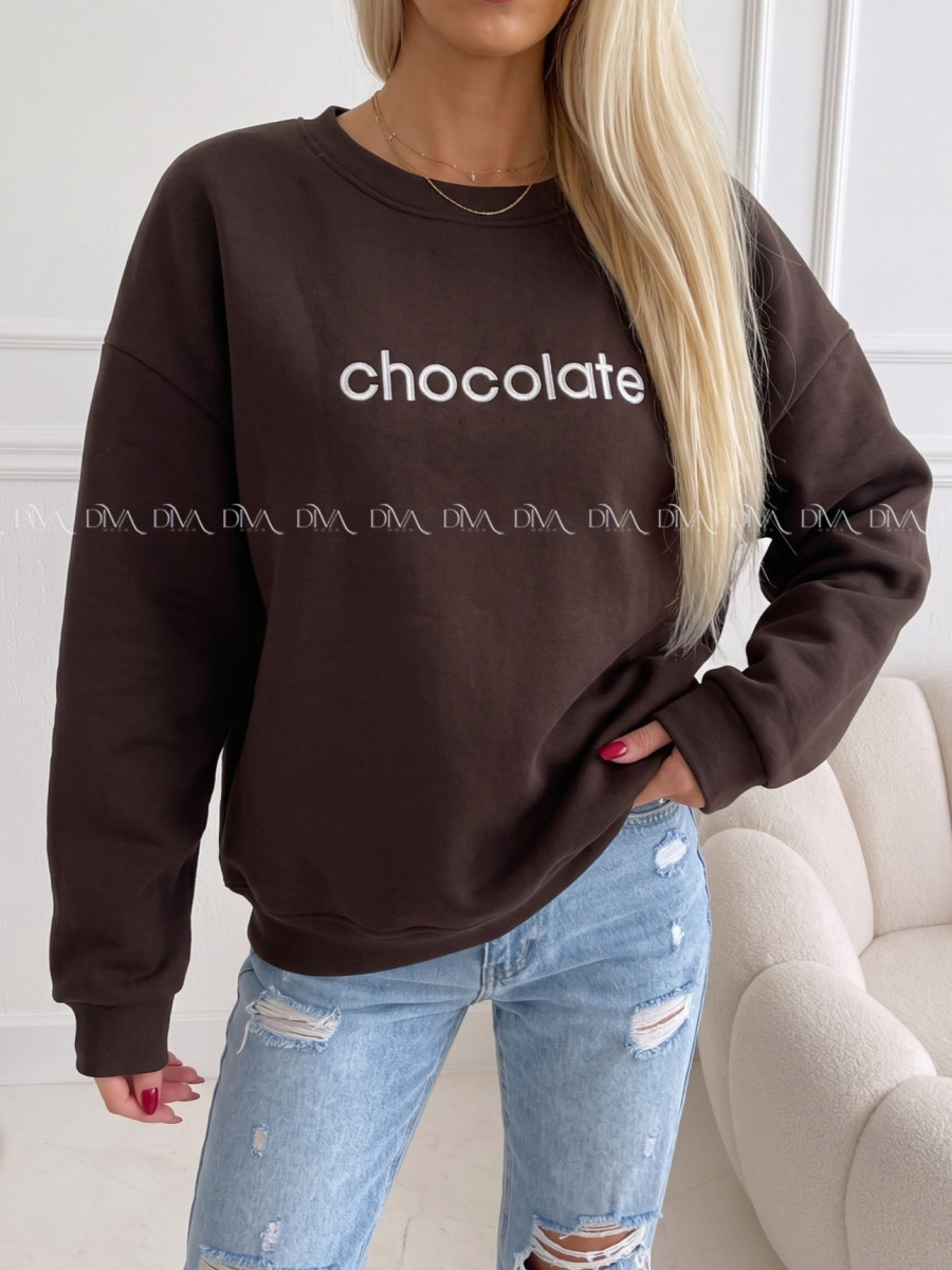 Oversize mikina chocolate čokoládová AA 195 Oversize mikina chocolate čokoládová AA 195