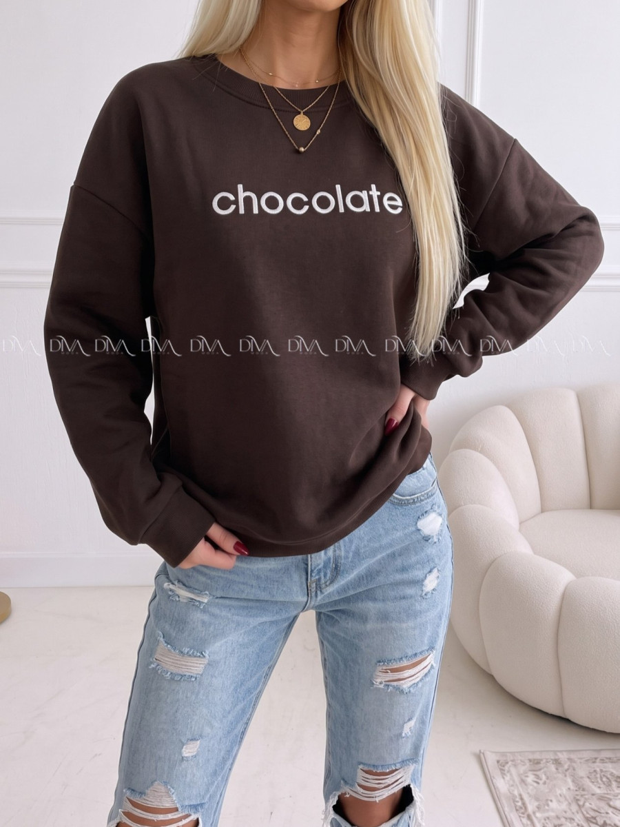 Oversize mikina chocolate čokoládová AA 195 Oversize mikina chocolate čokoládová AA 195