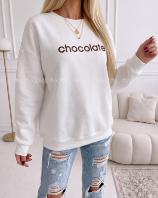 Oversize mikina chocolate biela AA 195