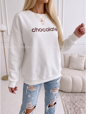 Oversize mikina chocolate biela AA 195 Oversize mikina chocolate biela AA 195